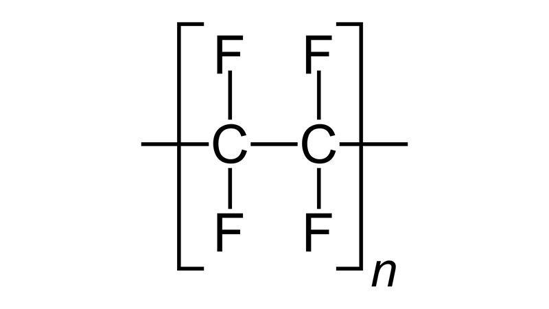 Strukturformel Polytetraflourethylen (Teflon)
